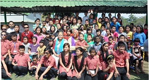 The Governor of Arunachal Pradesh Shri PB Acharya and States First Lady Smt Kavita Acharya celebrate the festive occasion of Holi with differently abled childrens of Donyi-Polo Mission School for the hearing and visually impaired, Chimpu  on 13th March 2017.  